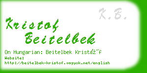 kristof beitelbek business card